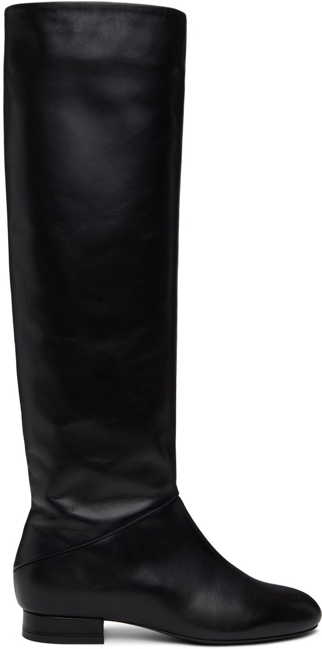 Oblačila BY FAR BY FAR Felix Nappa Leather Knee-High Boots Črna | MWFBO064CL013BK001PL
