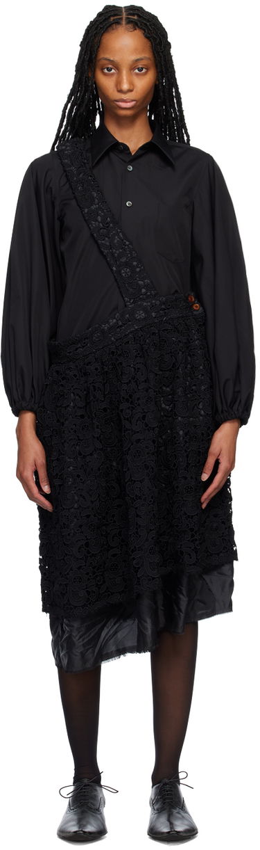 Obleke Comme des Garçons Comme des Garçons Floral Lace Midi Skirt Črna | RK-A004-051, 0