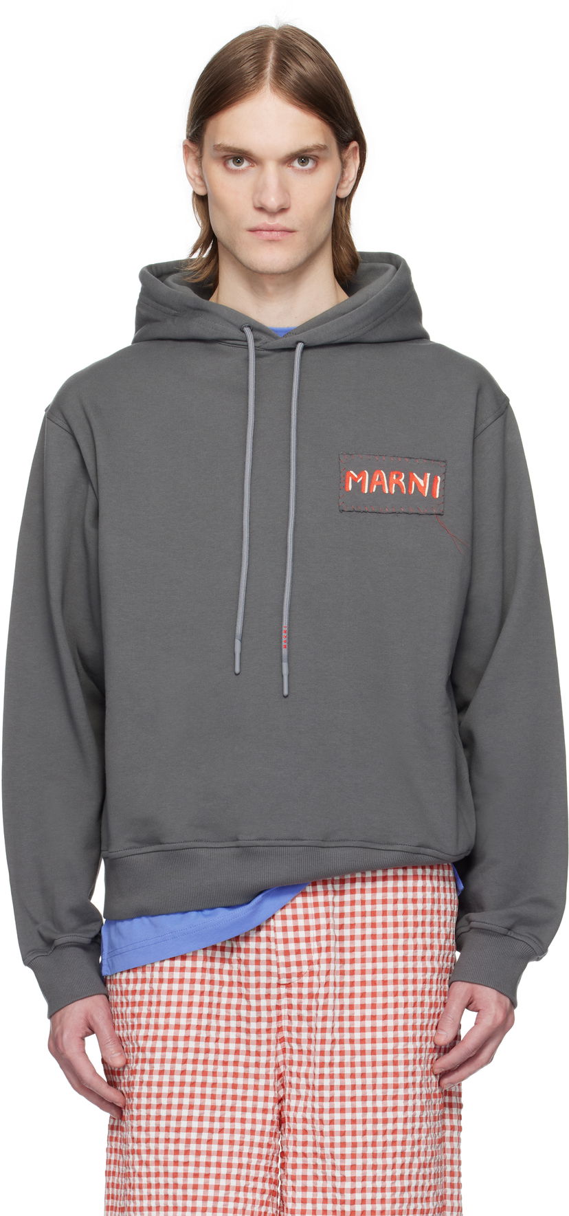 Pulover Marni Marni Loopback Cotton Jersey Hoodie Siva | FUMU0137X0 UTC275