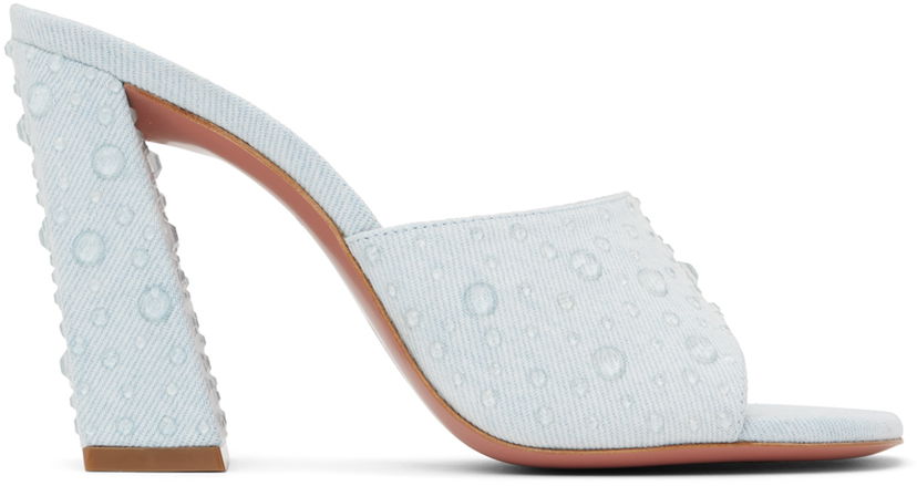 Modni dodatki Amina Muaddi Amina Muaddi Brigitte Crystal Heeled Sandals Modra | BRIGITTE CRYSTAL SLIPPER BLOCK