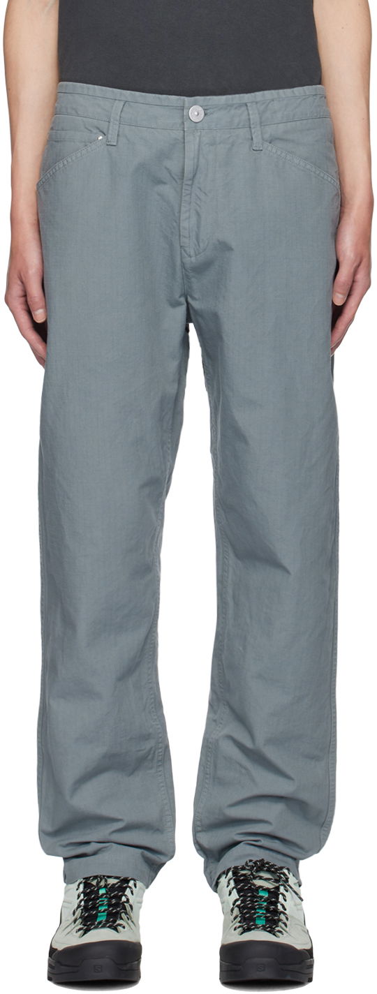 Hlače Stone Island Gray Straight-Leg Trousers Siva | 811532312