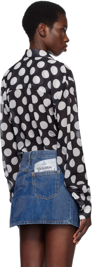 Srajce Charles Jeffrey Loverboy Charles Jeffrey LOVERBOY Polka Dot Tie-Front Blouse Črna | 54070301, 2