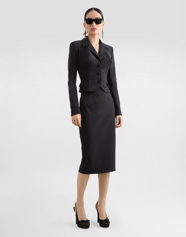 Jakna Dolce & Gabbana Dolce & Gabbana Short Single-breasted Cady Jacket Črna | F27FBTFUUC7N0000, 1