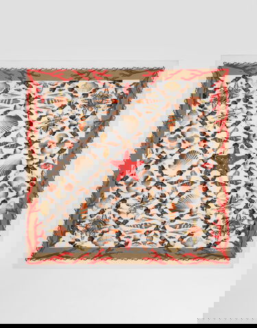 Šala Dolce & Gabbana Dolce & Gabbana Shell-Print Silk Scarf Večbarvna | GQ704EG0TIVHA5PP, 2