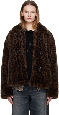 Andersson Bell Leopard Fur Duffle Jacket