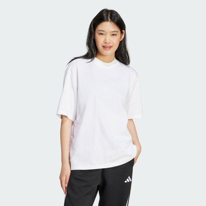 Majica adidas Performance Essentials Contemporary Logo Boyfriend T-Shirt Bela | JD9995