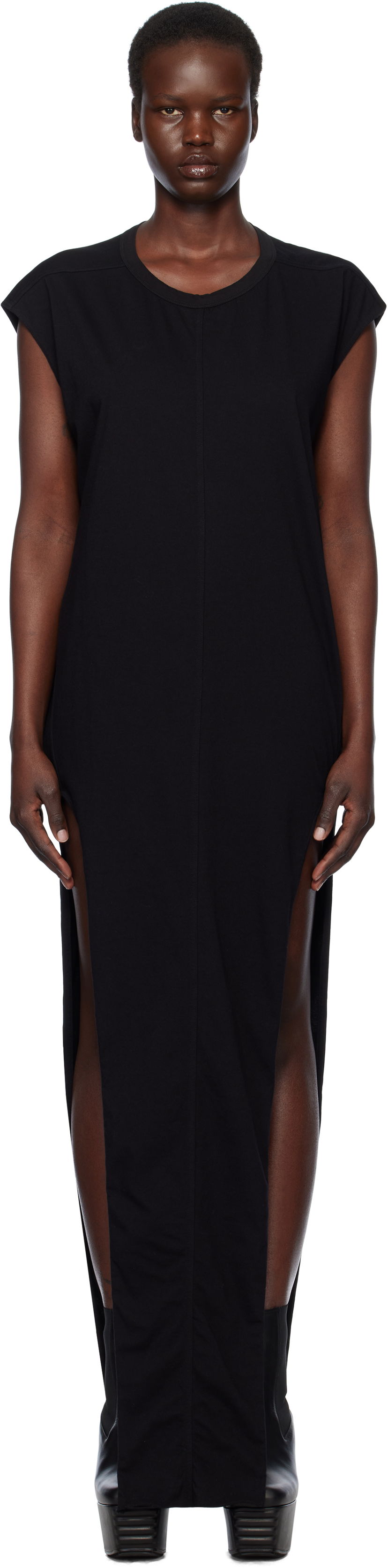 Obleke Rick Owens Rick Owens Hollywood Classic Arrowhead Maxi Dress Črna | RP01E7514 JA