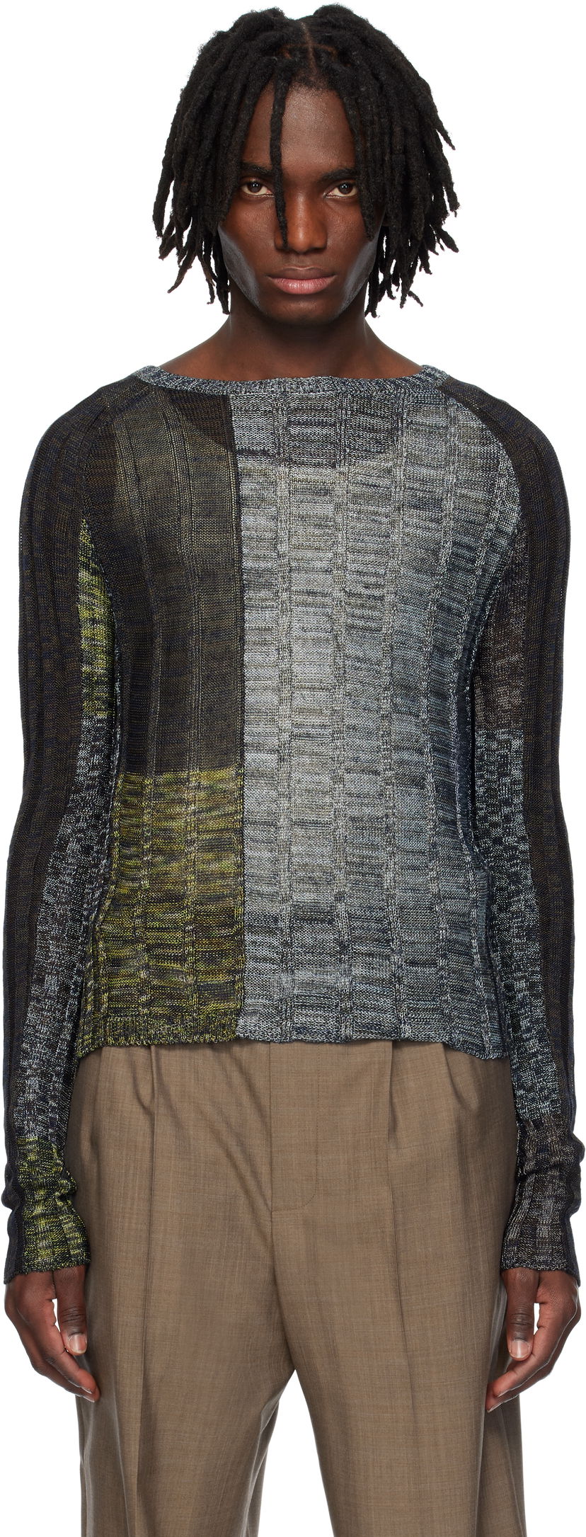 Pleteni pulover Eckhaus Latta Eckhaus Latta Symphony Knit Sweater Večbarvna | 8021-EL-PS25-C - CAVERN