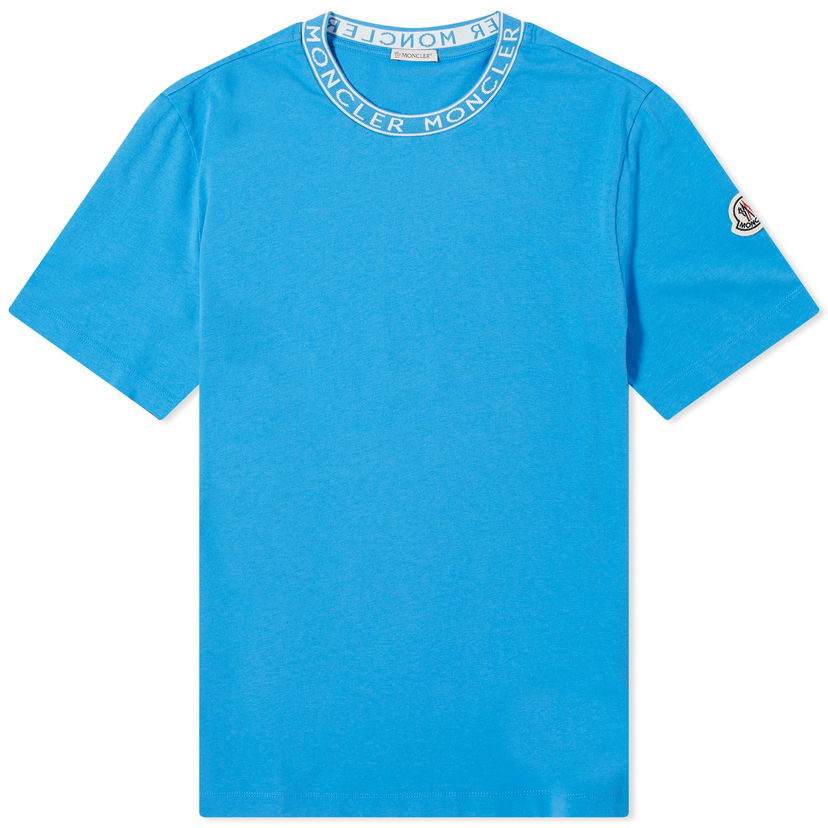 Majica Moncler Collar Logo T-Shirt Modra | 8C000-24-8390T-72I