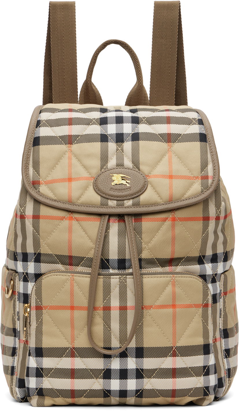 Nahrbtnik Burberry Burberry Horseshoe Quilted Backpack Bež | 8115396