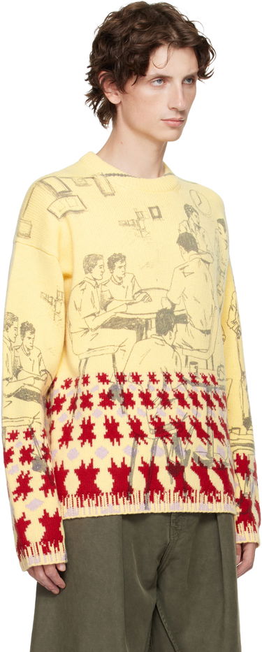 Pleteni pulover JW Anderson Jacquard Knit People Graphic with Abstract Motif Sweater Večbarvna | KW1439-YN0373, 1