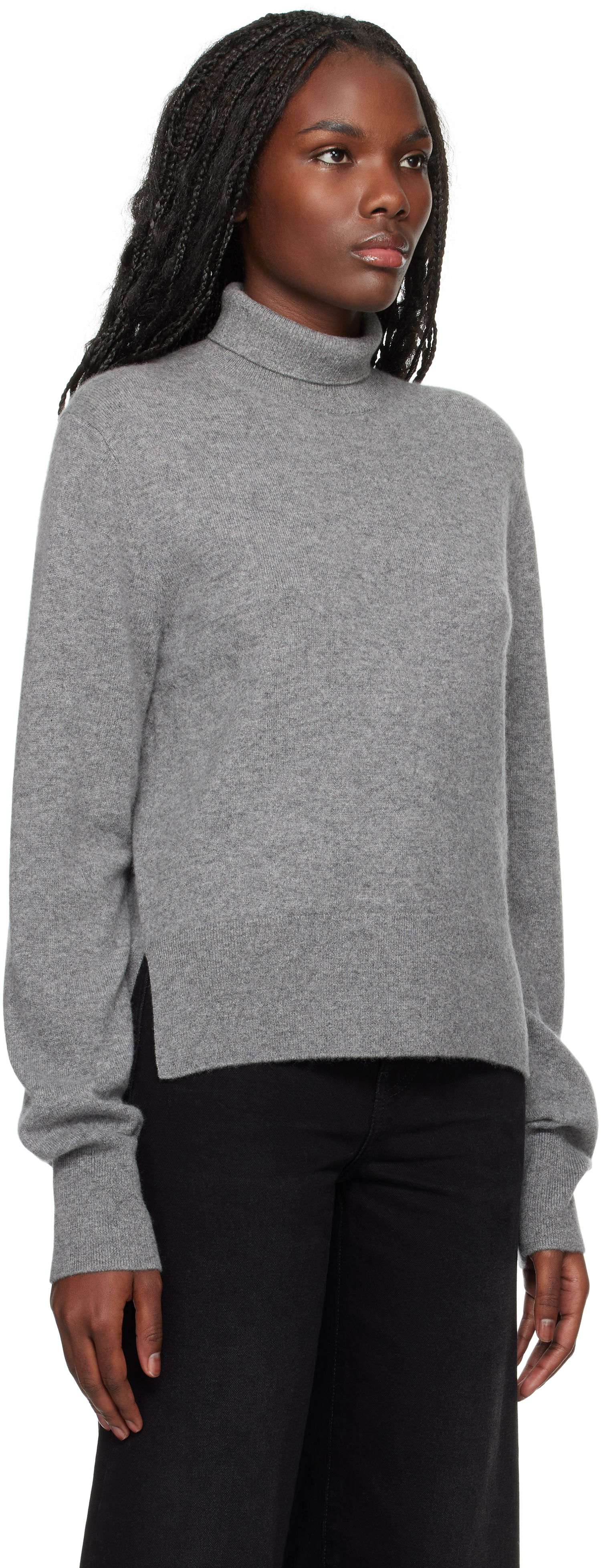 Pleteni pulover TOTEME TOTEME Cropped Turtleneck Sweater Siva | 244-WRT0405-YA0016, 1