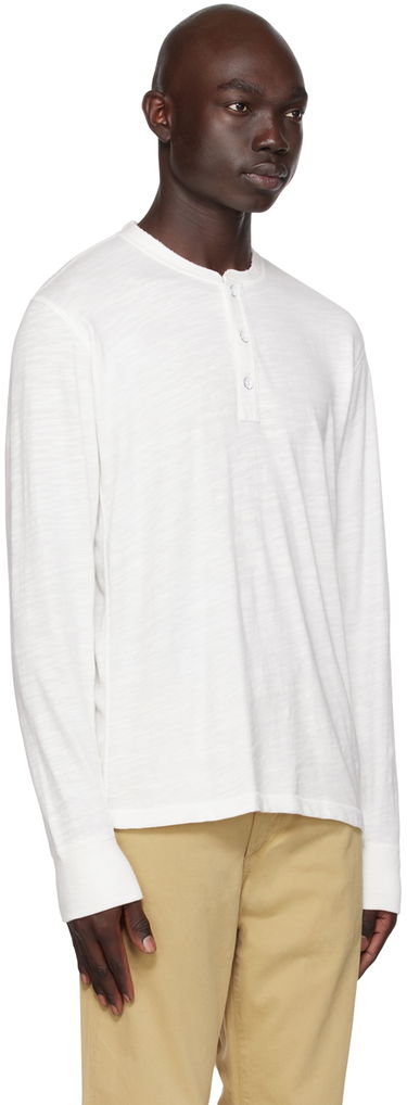 Majica rag & bone Rag & Bone Long Sleeve Henley Shirt Bela | M000T656G, 4