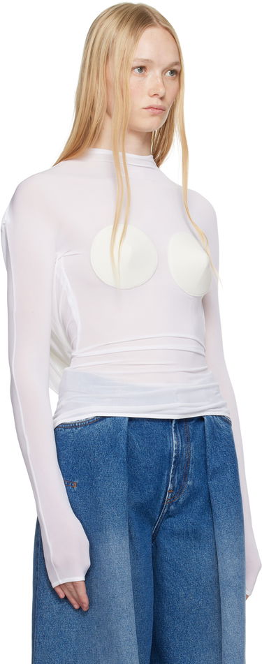 Majica Jean Paul Gaultier Jean Paul Gaultier 'The Backless Conical' Sheer Top Bela | 25/34-F-TO279-J082-1103, 1