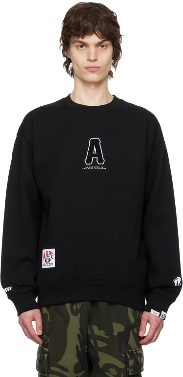 Pulover AAPE by A Bathing Ape AAPE by A Bathing Ape Injection Crewneck Sweatshirt Črna | AAPSWMC336XXNBKX, 0
