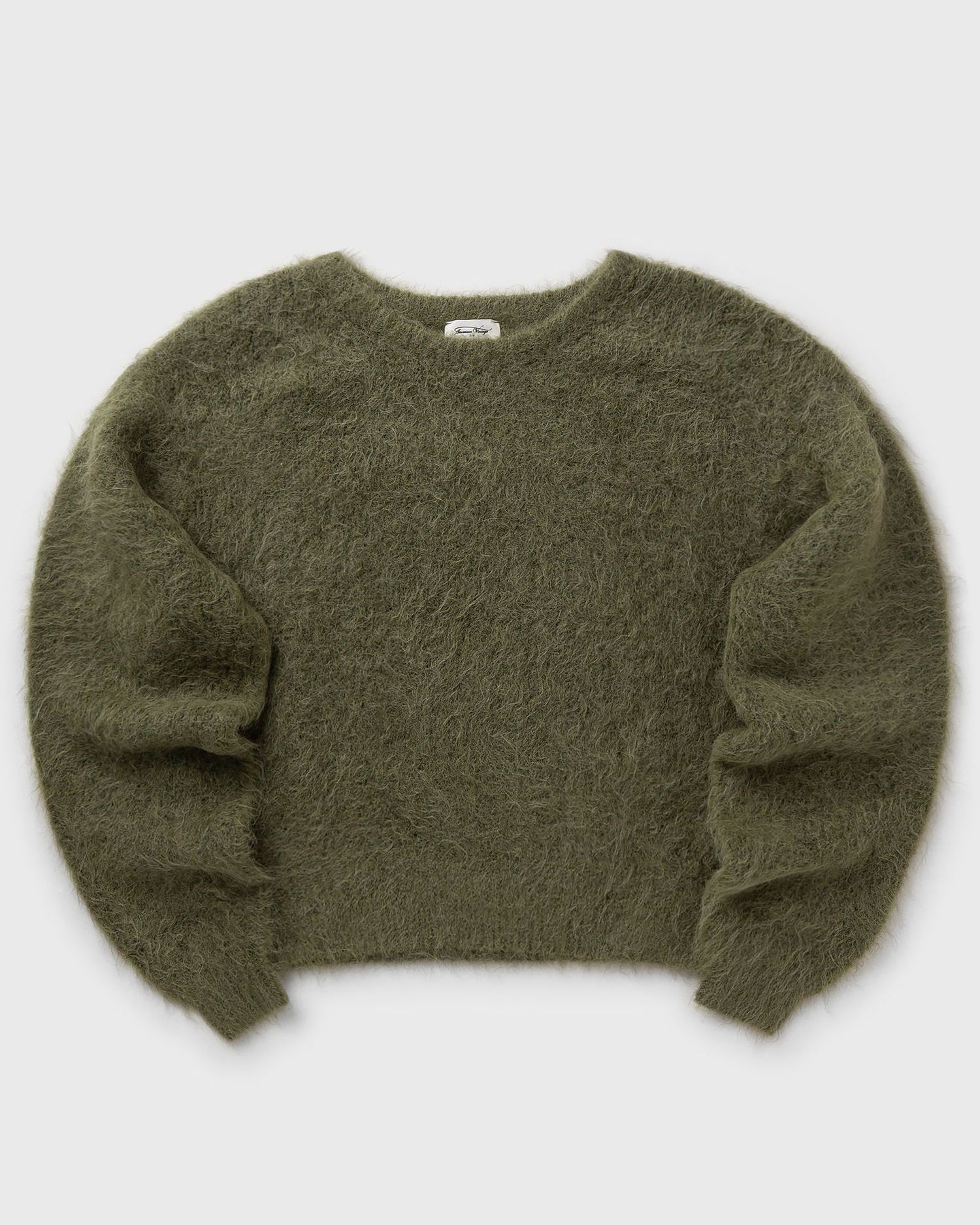 Pleteni pulover American Vintage Niby Fuzzy Knit Pullover Zelena | NIB18AH25-KAKI, 0