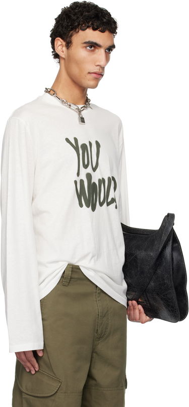 Majica Acne Studios Acne Studios Long Sleeve 'You Would' T-Shirt Bela | CL0341-, 4