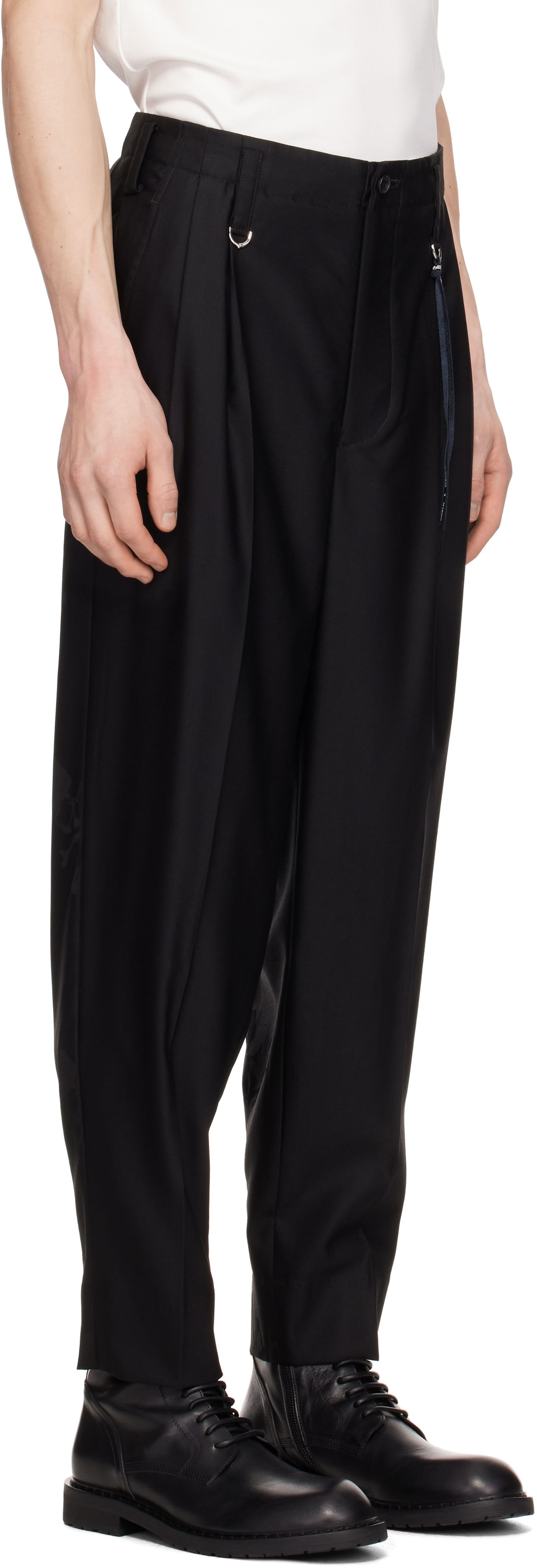 Hlače Mastermind WORLD Mastermind World Summer Wool Trousers Črna | MW25S14-PA016-100, 1