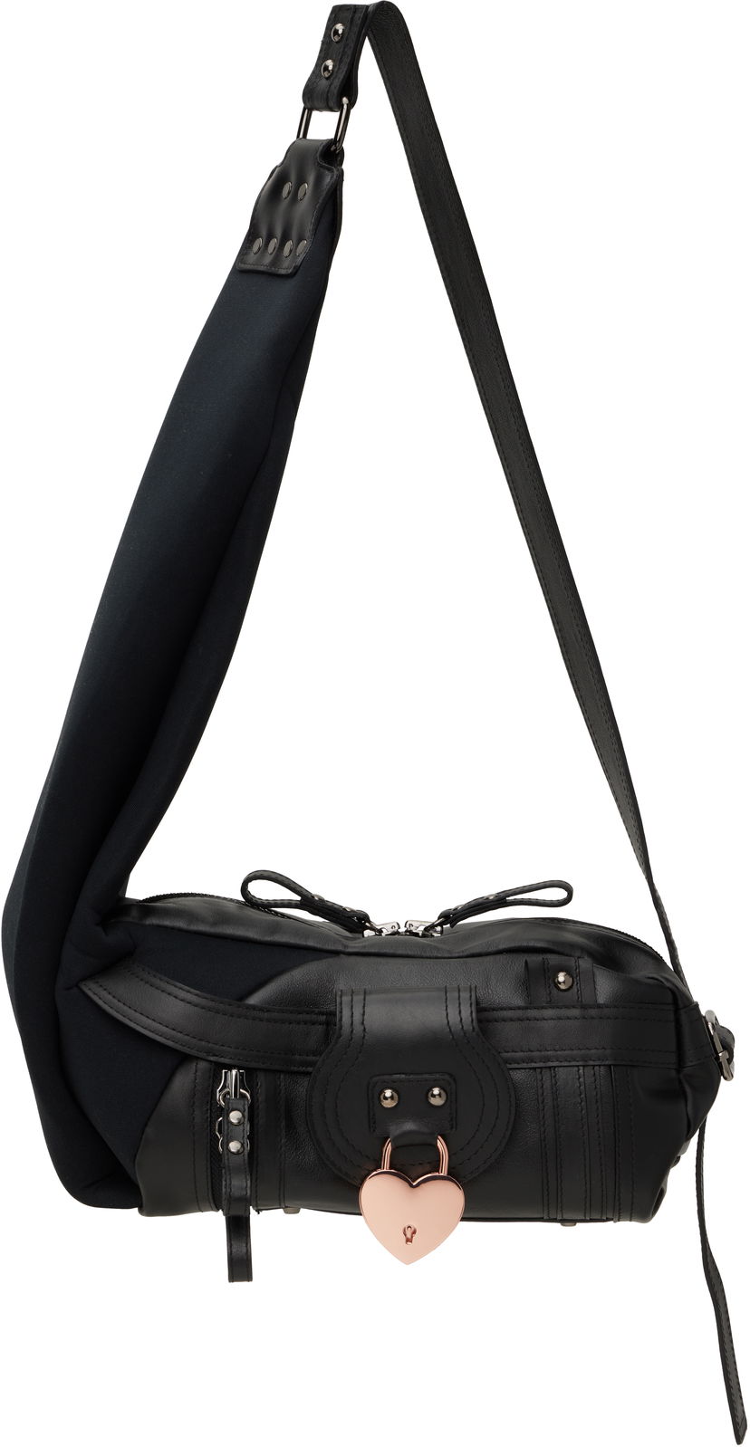 Torba za čez ramo Ottolinger Ottolinger Mini Neoprene and Leather Shoulder Bag Črna | 12690052601