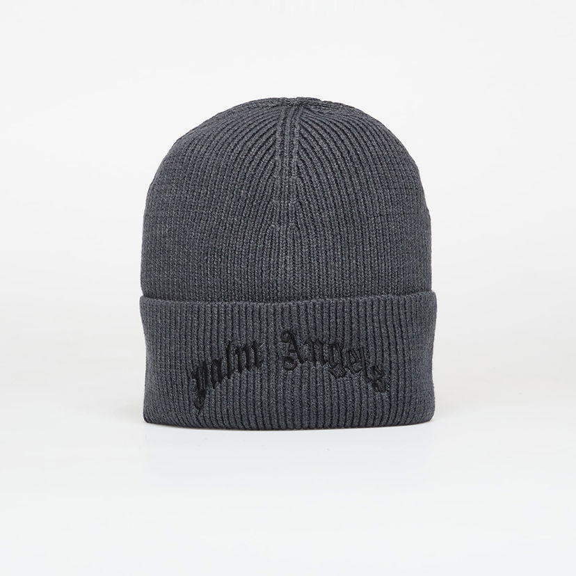 Beanie Palm Angels Curved Logo Beanie Anthracite/ Black Universal Črna | PMLC030F25KNI0021110