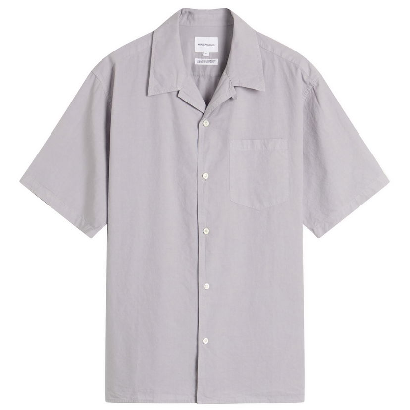 Srajce NORSE PROJECTS Norse Projects Carsten Cotton Tencel Shirt, Size Large Siva | N40-0579-6017