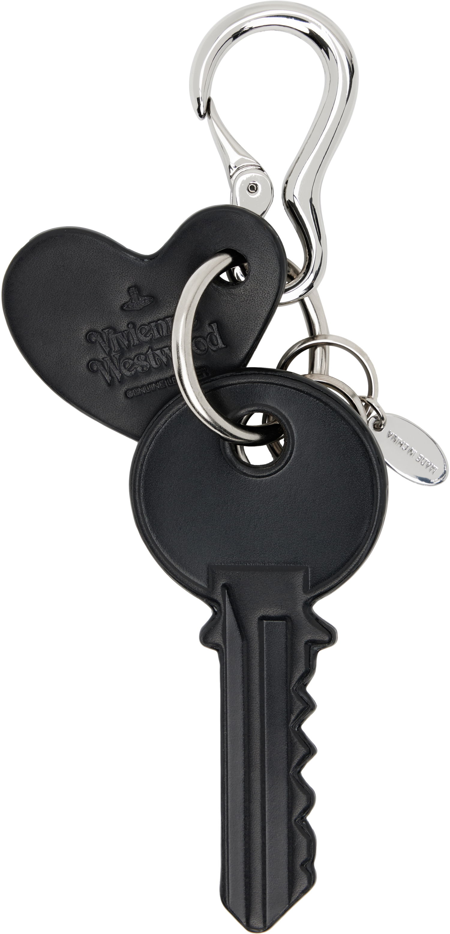 Obeski za ključe Vivienne Westwood Vivienne Westwood Leather Key and Heart Keychain Črna | 8203012HU-L00AT-, 1