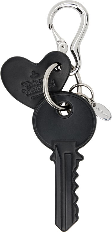Obeski za ključe Vivienne Westwood Vivienne Westwood Leather Key and Heart Keychain Črna | 8203012HU-L00AT-, 1
