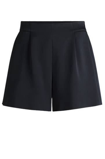 Kratke hlače BOSS Relaxed Fit Pleated Shorts Mornarica | 50537474