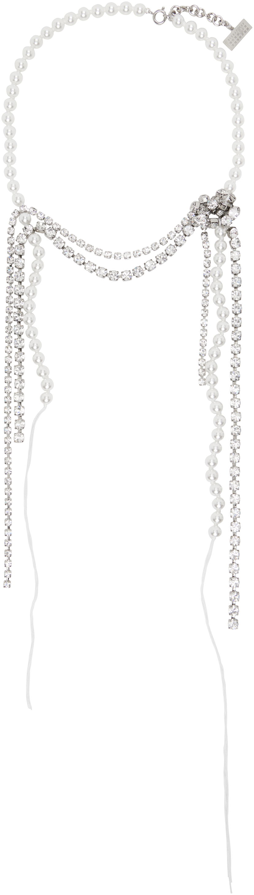 Ogrlica Maison Margiela MM6 Maison Margiela Object Trouve Pearl & Crystal Necklace Bela | SM7UU0082 P7352