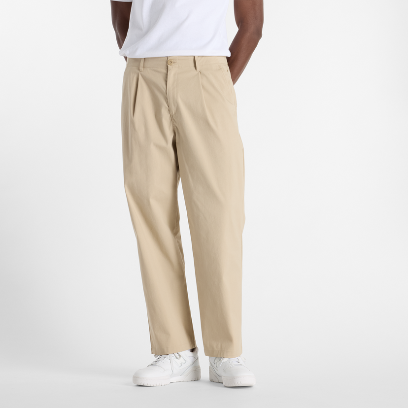 Hlače New Balance New Balance MP51563SOT Pleated Trousers Bež | NBMP51563SOT