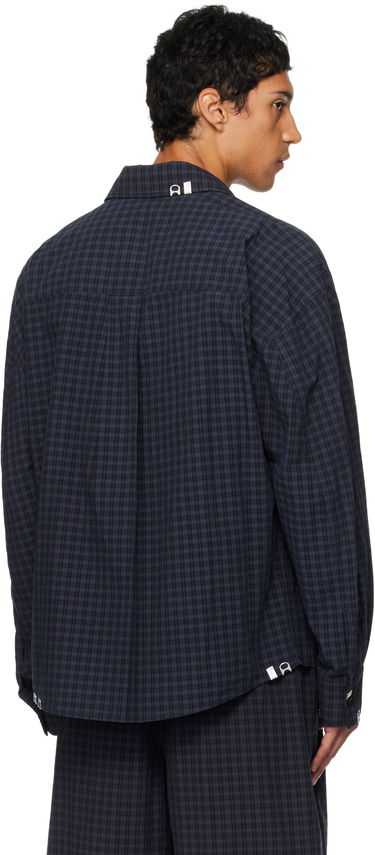 Srajce Alexander Wang Alexander Wang Boxy Check Shirt Mornarica | 6WC3251093, 2
