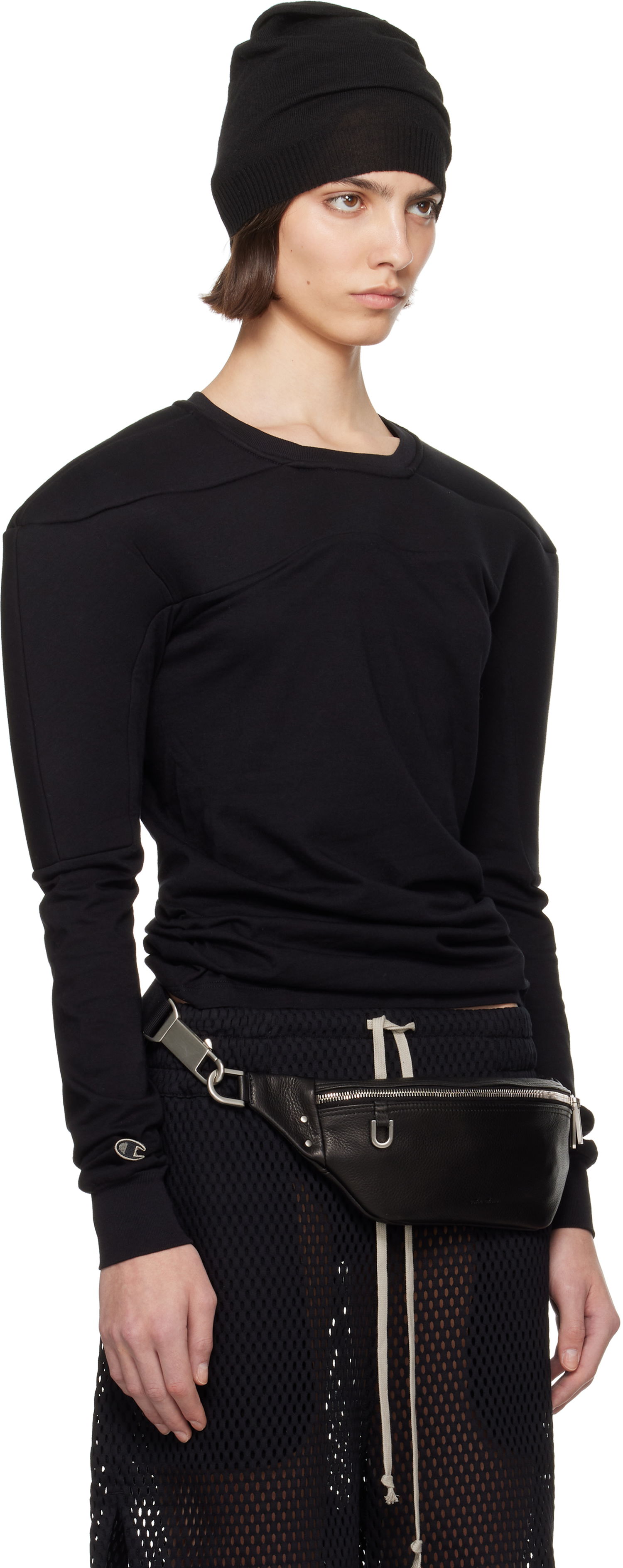 Pulover Rick Owens Rick Owens Champion Edition Girdered Harness Sweatshirt Črna | CW01E1707 CHJG, 1
