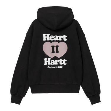 Pulover Carhartt WIP Women's Hooded Heart II Hartt Zip-Up Sweatshirt Črna | I035242_2, 1