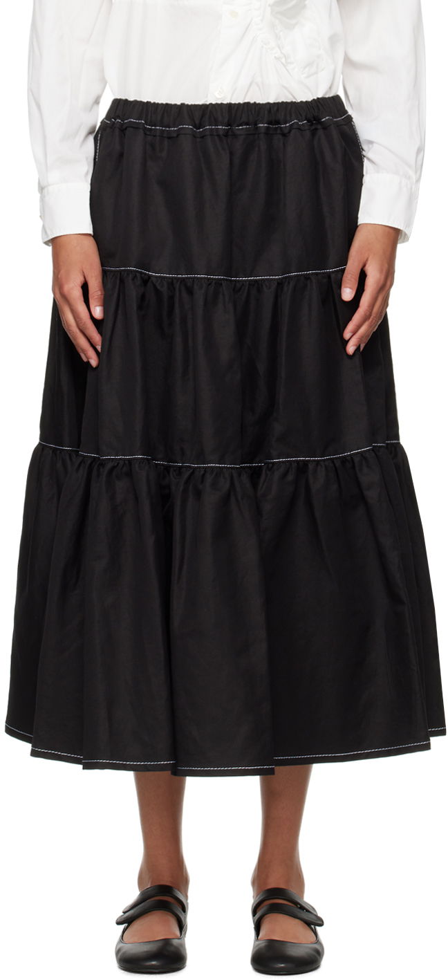 Krila Comme des Garçons Comme Des Garçons Tiered Midi Skirt Črna | TM-S026-051