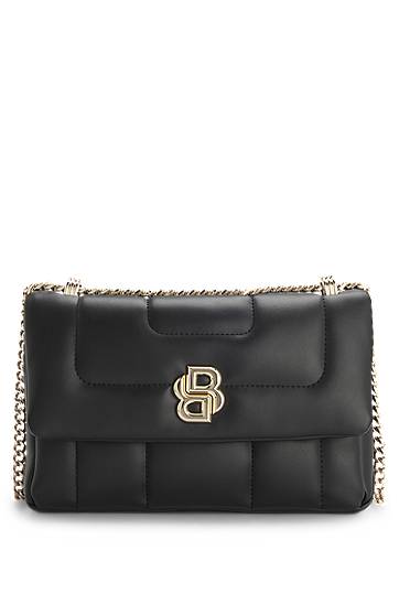 Torbica BOSS Quilted Shoulder Bag with Monogram Hardware Črna | 50523348