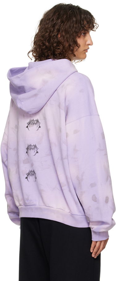 Pulover We11done Graphic Print Zip-Up Hoodie Lila | WD-TJ3-24-878-U-PP, 2