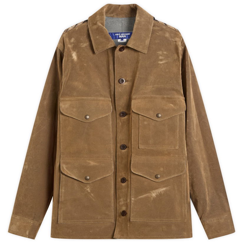 Jakna Junya Watanabe Junya Watanabe MAN Flocked Denim Jacket, Size M Rjava | WP-J016-051-1