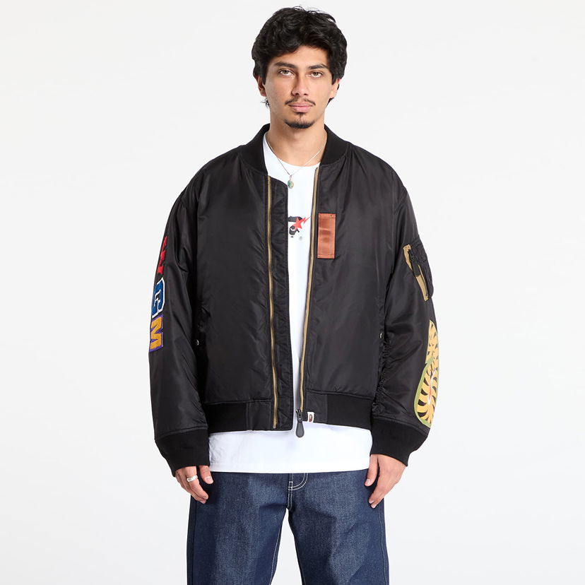 Bomber jakna BAPE Shark Ma-1 Bomber Jacket Črna | 001HJL801003MBLK