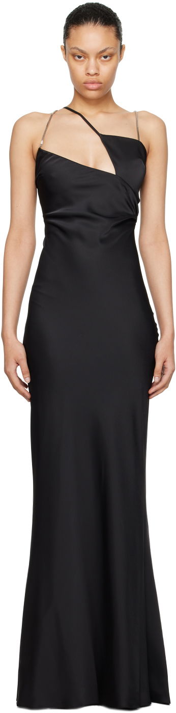 Obleke The Attico Attico Chain Maxi Dress Črna | 241WCW103 E020