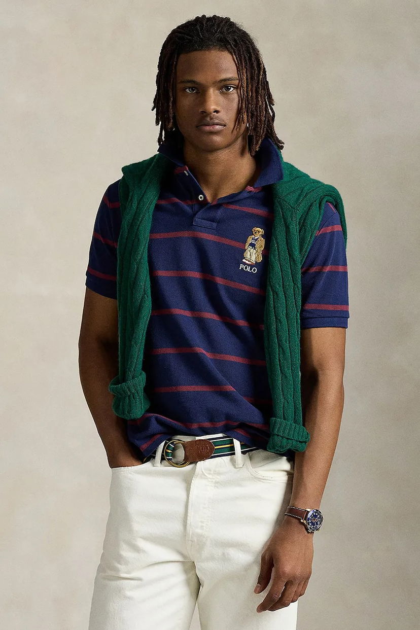 Polo majica Polo by Ralph Lauren Polo Ralph Lauren Striped Polo Bear T-Shirt Mornarica | 710971839