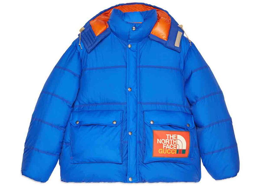 Puhovka Gucci The North Face x Padded Jacket Blue Modra | 663735 XAACY 4316