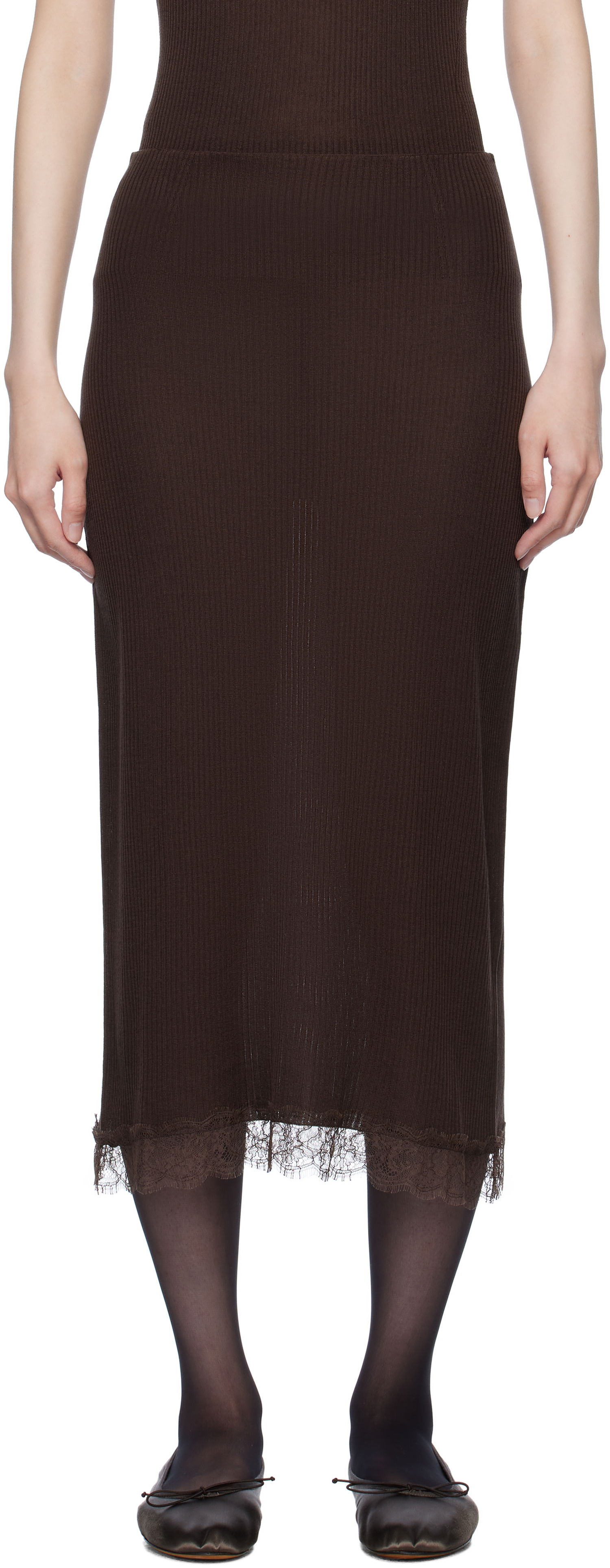 Krila The Row The Row Indira Midi Skirt Rjava | 8438-Y136, 0