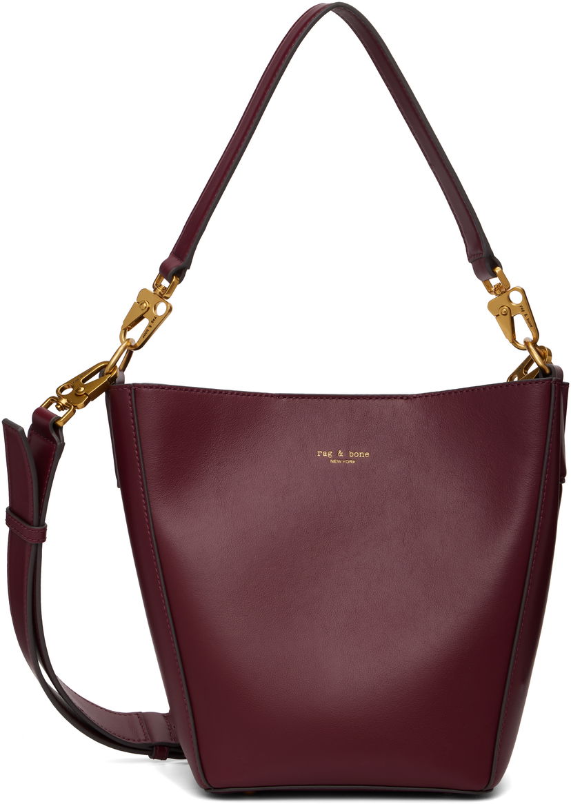 Torbica rag & bone Rag & Bone Parker Leather Bucket Bag Bordo | LE101313