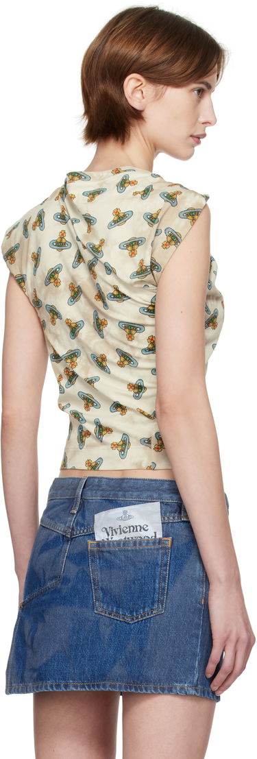 Krop-top Vivienne Westwood Vivienne Westwood Hebo Orb Print T-Shirt Bež | 1504000A-J008V-, 2