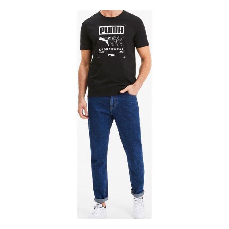 Majica Puma Box Printing Round Neck T-Shirt Črna | 581908-01