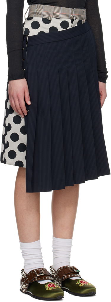 Krila Charles Jeffrey Loverboy Charles Jeffrey LOVERBOY Waisted Pleated Asymmetrical Skort Mornarica | 54040402, 1