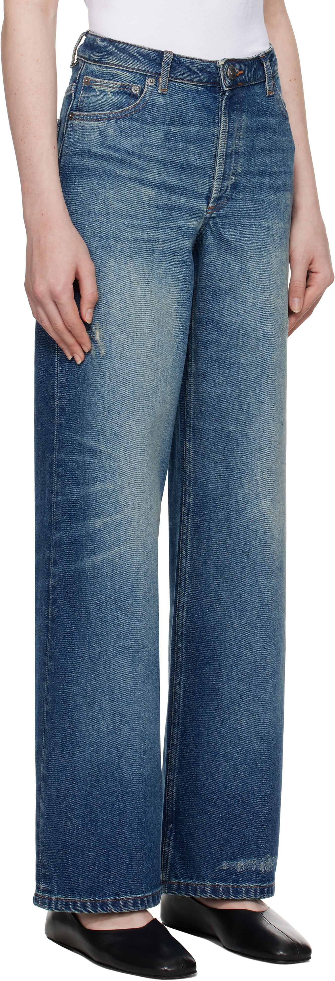 Kavbojke A.P.C. Elisabeth Wide-Leg Jeans Modra | COHFC-F09181, 1