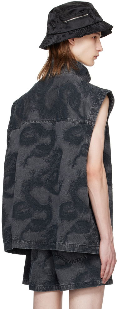 Telovnik Feng Chen Wang Feng Chen Wang Dragon Denim Vest Črna | FUS17VS04, 2