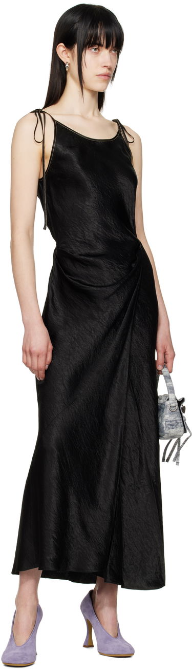 Obleke Acne Studios Khaki Wrap Maxi Dress Zelena | A20752-, 3