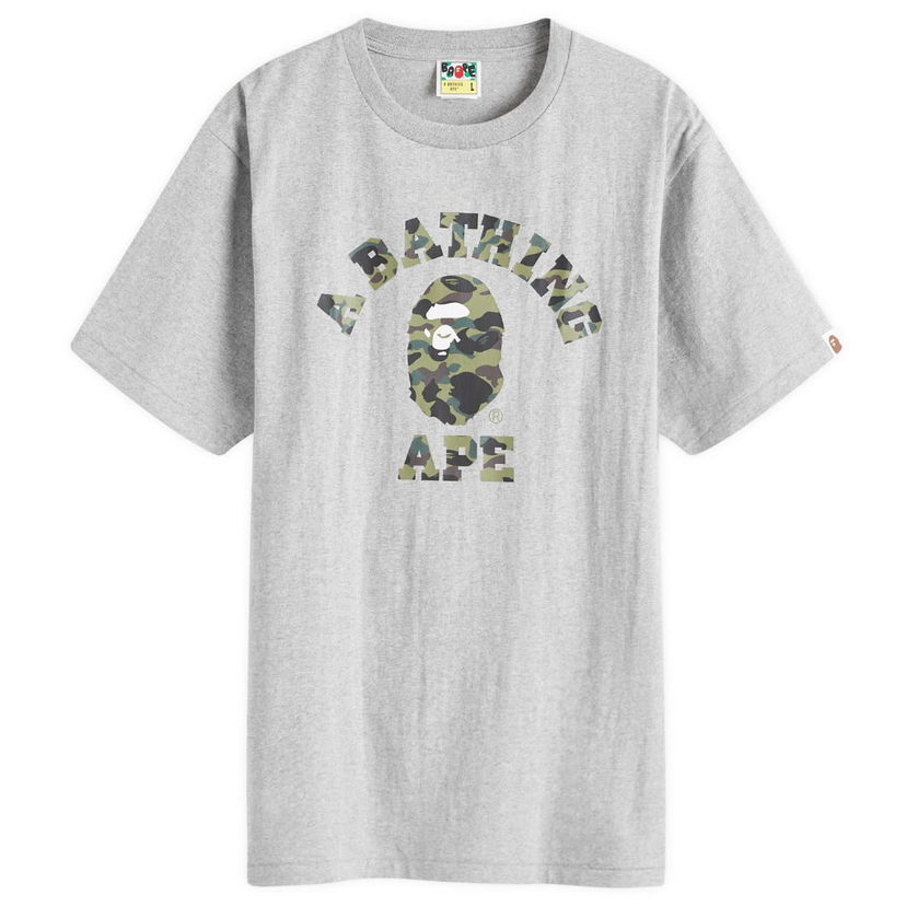 Majica BAPE A Bathing Ape 1st Camo College T-Shirt Siva | 001TEK301008M-GRY